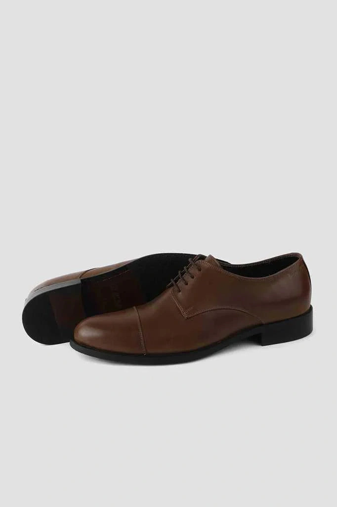 Ballerion Cap Toe Derby – brown Genuine Leather