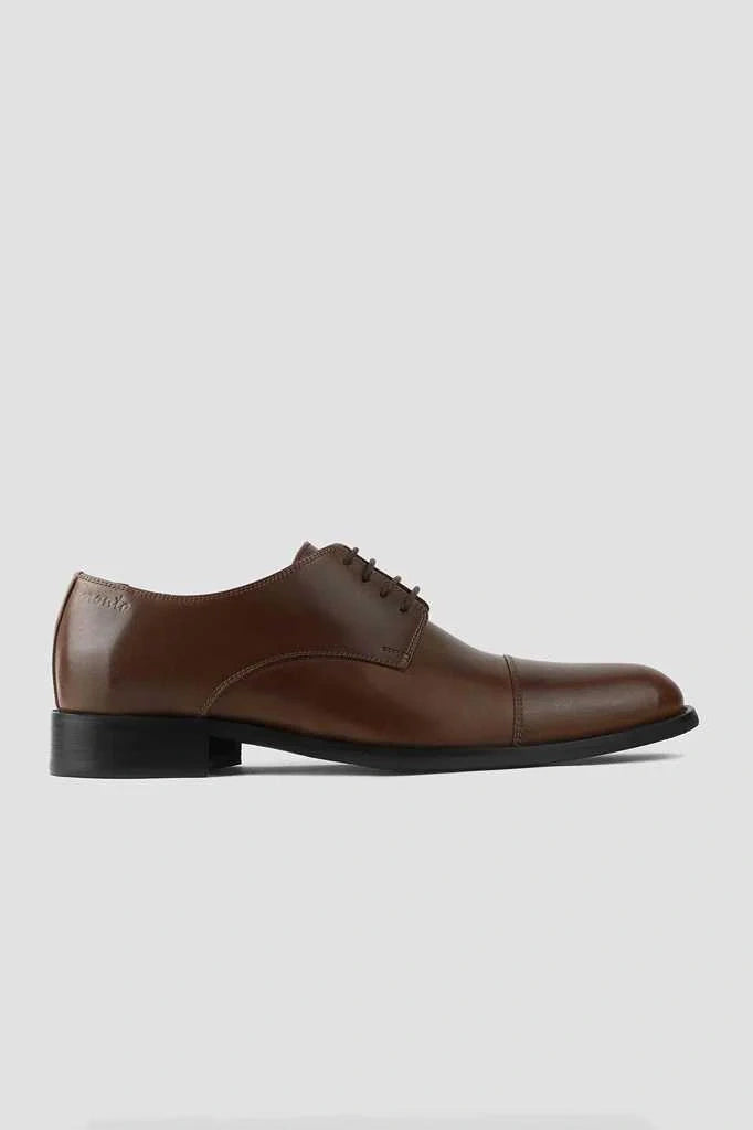 Ballerion Cap Toe Derby – brown Genuine Leather